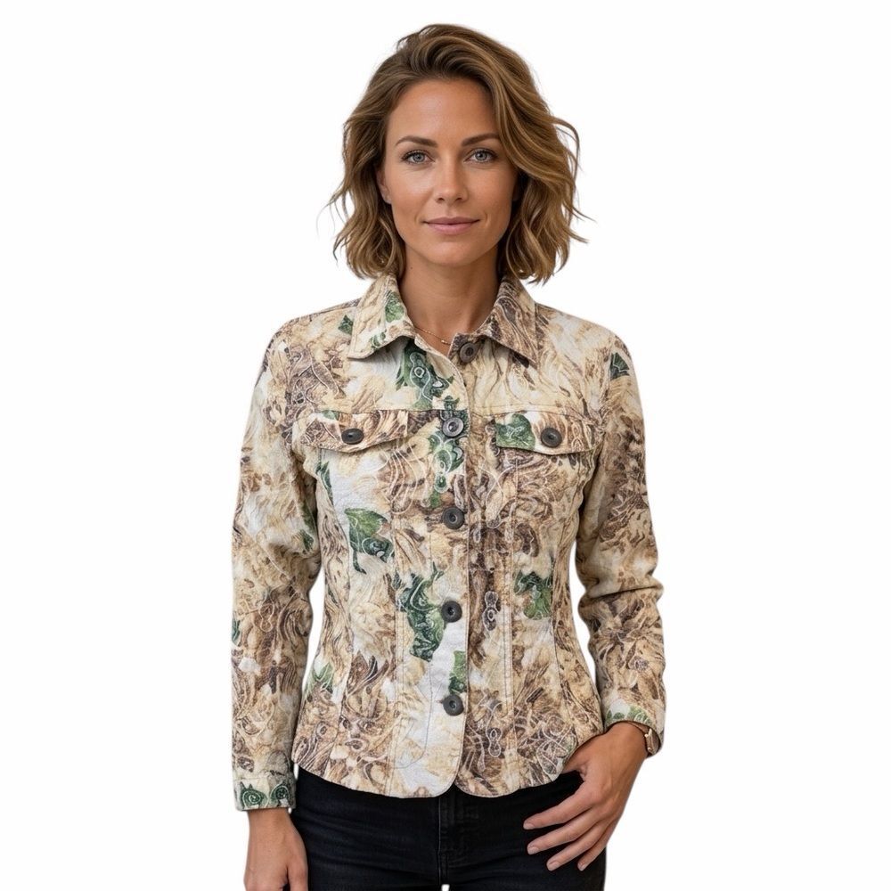 Analogy Boho Chic Embroidered Jacket Size S